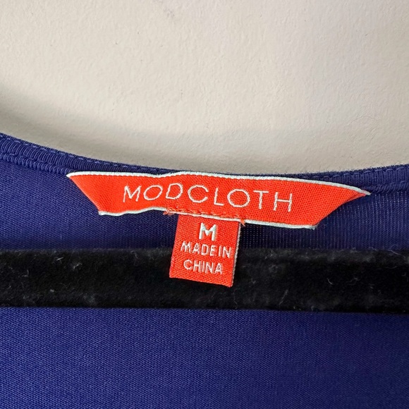 Modcloth Blue Midi Knit Dress - Picture 2 of 5
